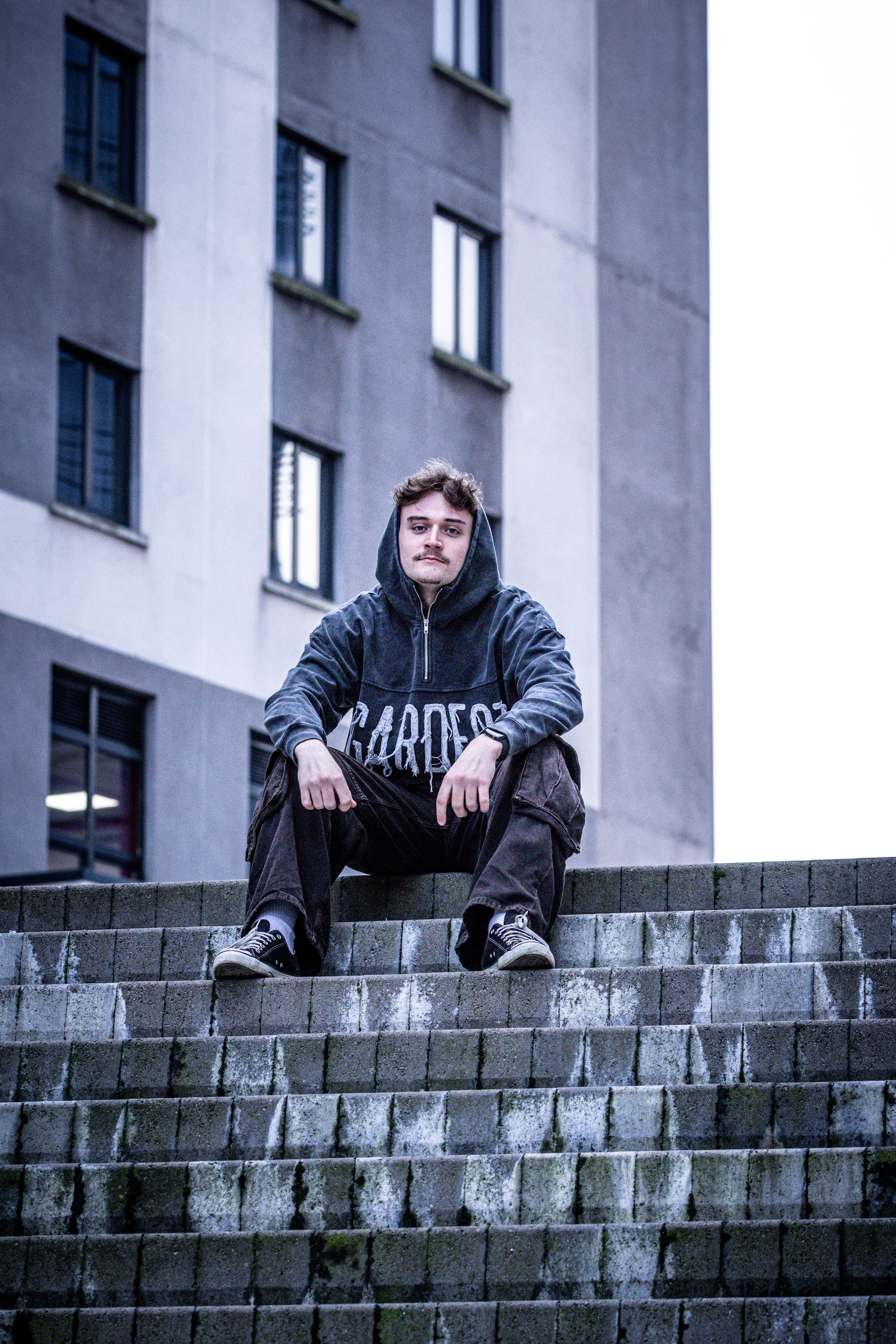 Gardeot Acid Wash Boxy Hoodie
