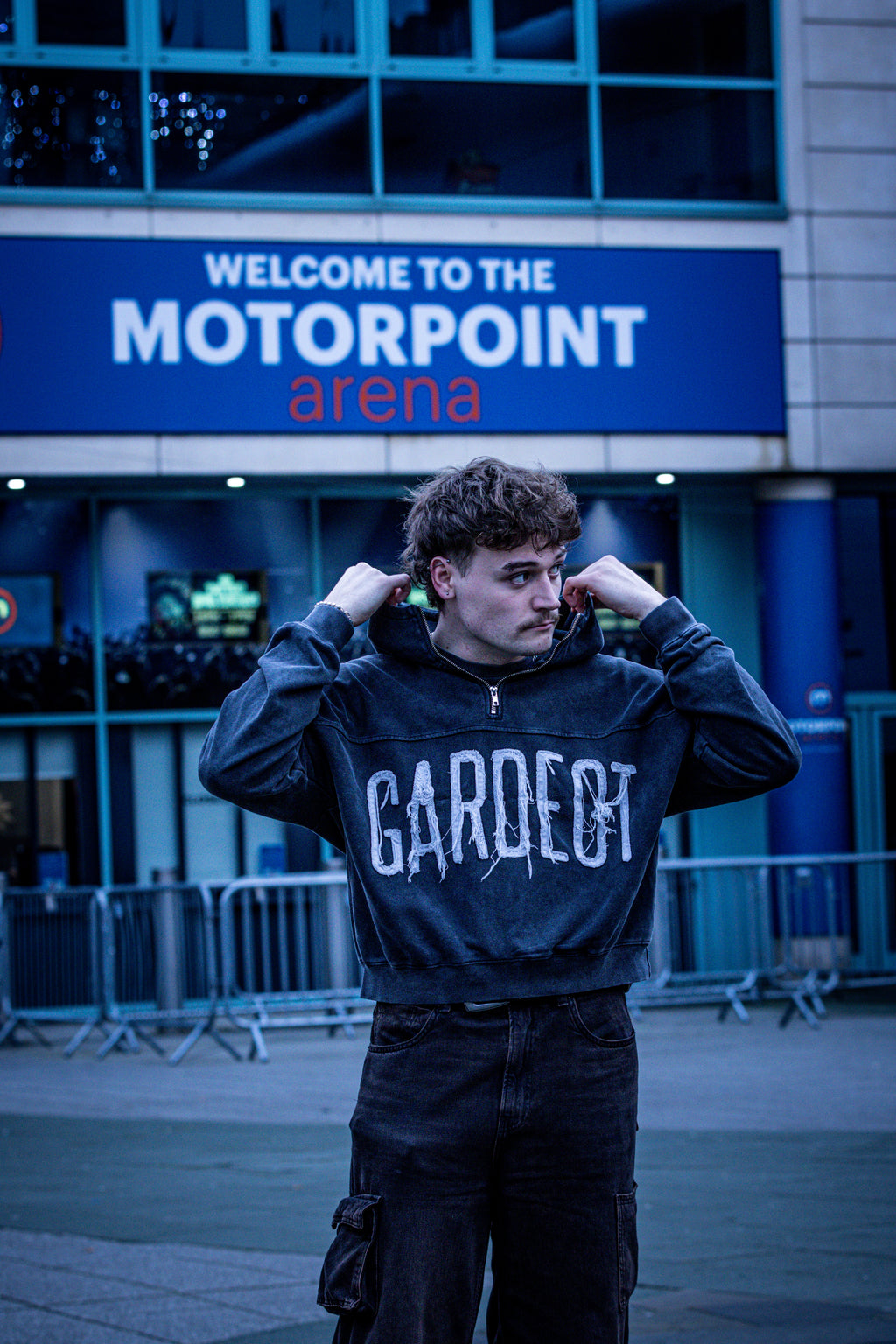 Gardeot Acid Wash Boxy 1/4 Inch Hoodie